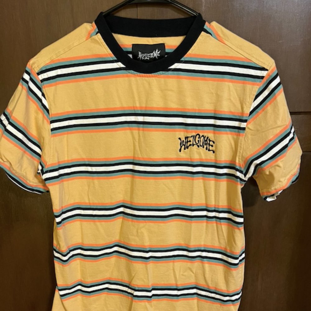 Welcome Skateboards Stripped T-shirt (Medium)
